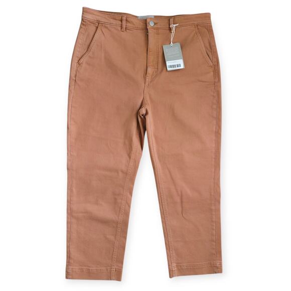 Everlane The Sim Leg Crop Ankle Rust Brown High Rise Denim Jeans Women Sz 16 - Picture 2 of 11